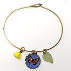 Blue Butterfly, Leaf & Yellow Bell Bead
Bracelet or Necklace