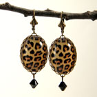 Oval Leopard Print Earrings