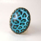 Blue Leopard Cocktail Ring 
