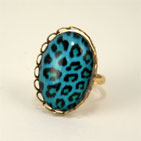 Blue Leopard Cocktail Ring