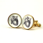 Heart Engraving Cuff Links