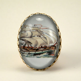 Smooth Sailing Clipper Ship Cocktail Ring