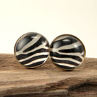 Zebra Print Stud Earrings