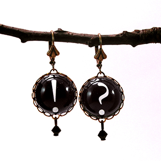 Question (?) Authority (!) Black Earrings