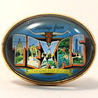 30x40mm Greetings From Texas brooch